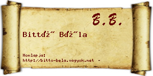Bittó Béla névjegykártya